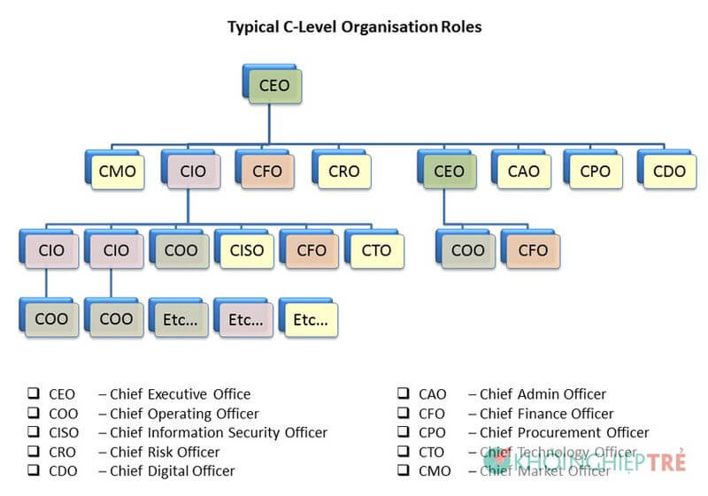 CEO là gì? CFO, CPO, CCO, CHRO, CMO là gì? 